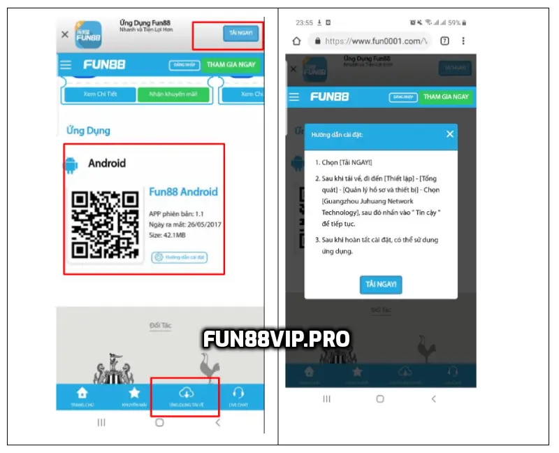Tải App Fun88 cho điện thoại iOS