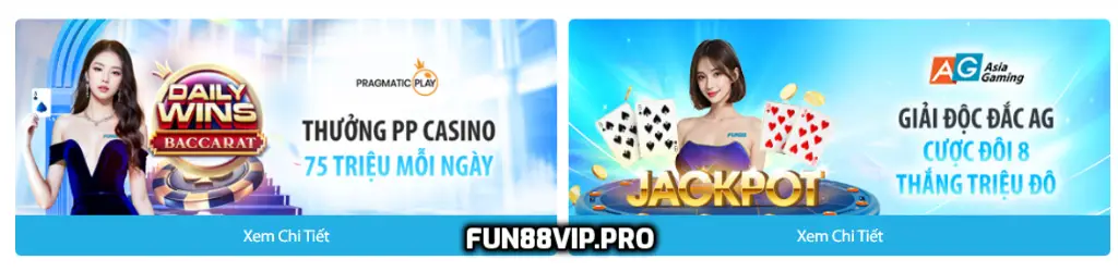 Khuyến mãi Fun88 cho người chơi tham gia game Casino